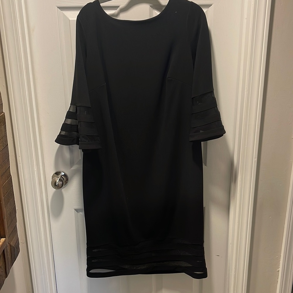 Black Calvin Klein cocktail dress